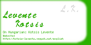levente kotsis business card